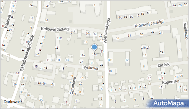 Darłowo, Wieniawskiego Henryka, 13a, mapa Darłowo