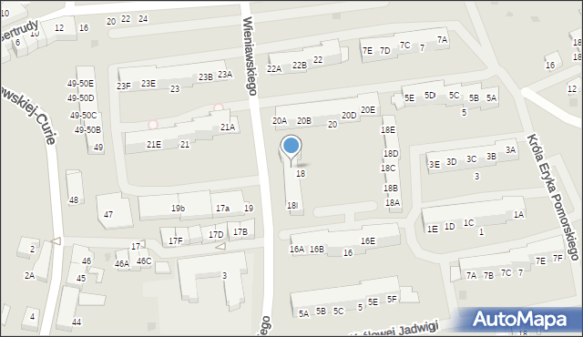 Darłowo, Wieniawskiego Henryka, 18F, mapa Darłowo