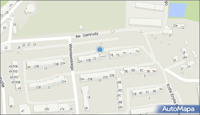 Darłowo, Wieniawskiego Henryka, 22D, mapa Darłowo