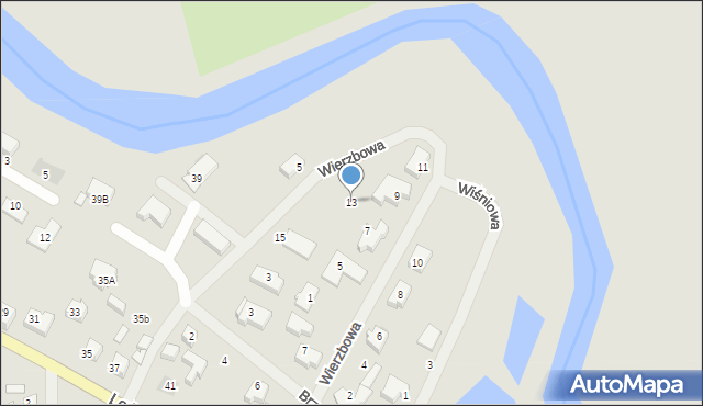 Darłowo, Wierzbowa, 13, mapa Darłowo