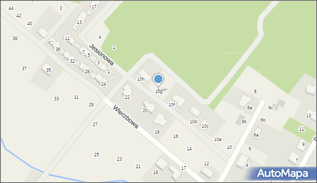 Daszewice, Wierzbowa, 10g, mapa Daszewice