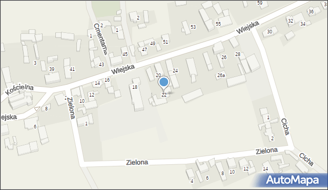 Dębie, Wiejska, 22, mapa Dębie