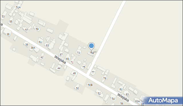 Dębiniec, Wiejska, 75a, mapa Dębiniec