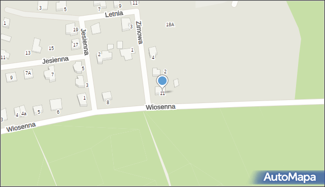 Dębno, Wiosenna, 11, mapa Dębno