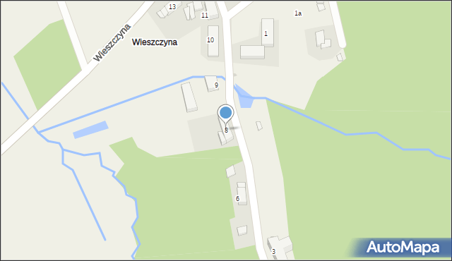 Dębowiec, Wieszczyna, 8, mapa Dębowiec