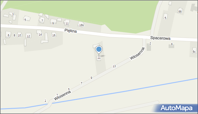 Dębska Wola, Wiosenna, 11, mapa Dębska Wola