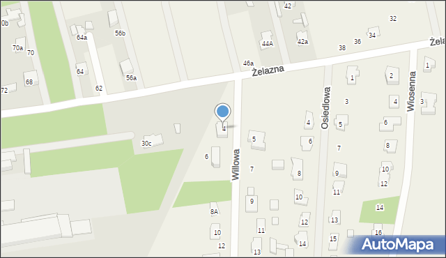 Długa Szlachecka, Willowa, 4, mapa Długa Szlachecka