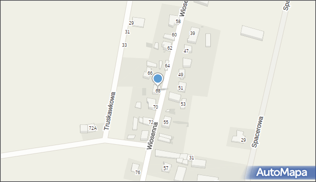 Długie Stare, Wiosenna, 68, mapa Długie Stare