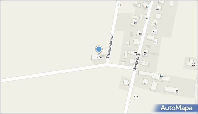 Długie Stare, Wiosenna, 72A, mapa Długie Stare