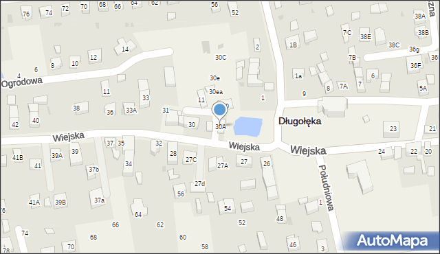 Długołęka, Wiejska, 30A, mapa Długołęka