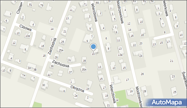 Długołęka, Wierzbowa, 11, mapa Długołęka