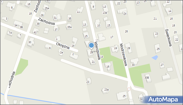 Długołęka, Wierzbowa, 19, mapa Długołęka