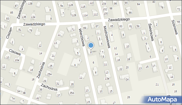 Długołęka, Wierzbowa, 4, mapa Długołęka