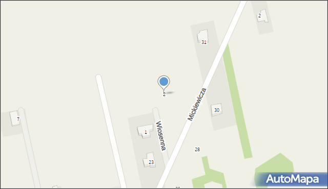 Długosiodło, Wiosenna, 2, mapa Długosiodło