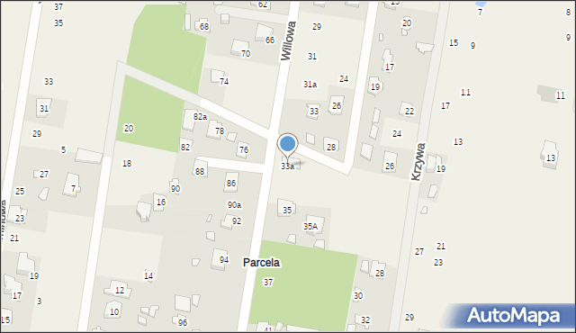 Dobczyn, Willowa, 33a, mapa Dobczyn