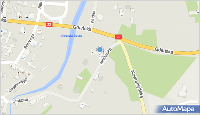 Dobiegniew, Wiatrakowa, 1, mapa Dobiegniew