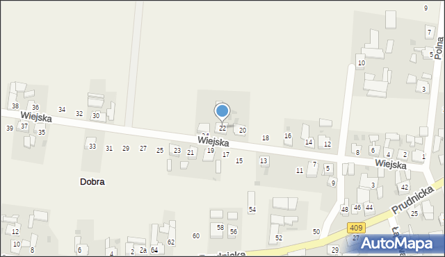 Dobra, Wiejska, 22, mapa Dobra
