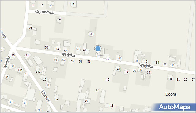 Dobra, Wiejska, 44, mapa Dobra