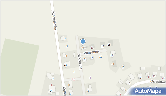 Dobrcz, Wiosenna, 9, mapa Dobrcz