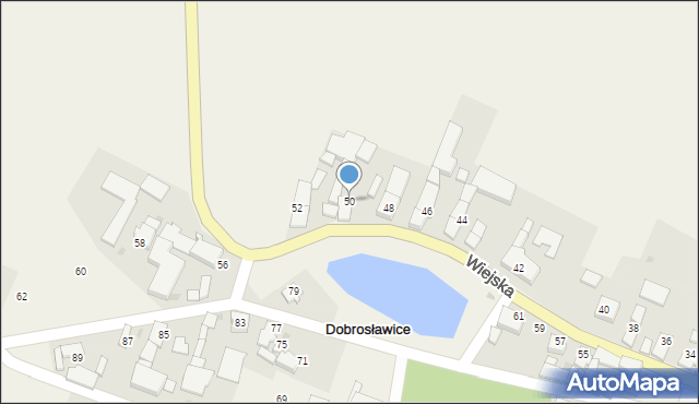 Dobrosławice, Wiejska, 50, mapa Dobrosławice