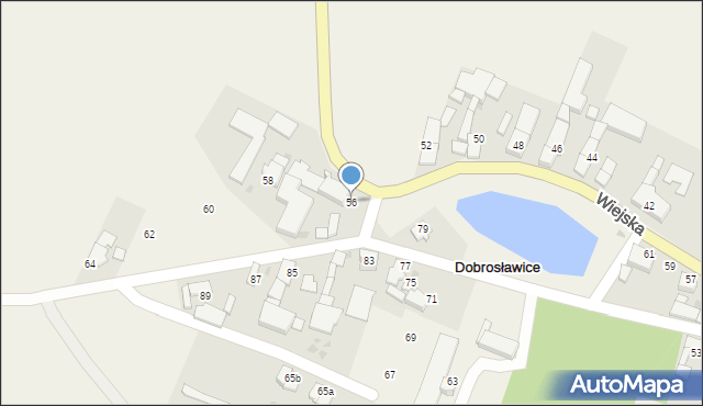 Dobrosławice, Wiejska, 56, mapa Dobrosławice