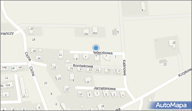 Dobrzykowice, Wierzbowa, 5, mapa Dobrzykowice