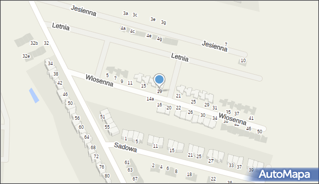 Dobrzykowice, Wiosenna, 19, mapa Dobrzykowice