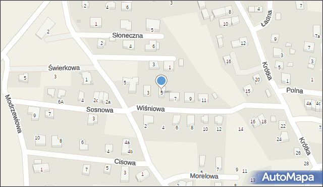 Dobrzykowice, Wiśniowa, 5, mapa Dobrzykowice