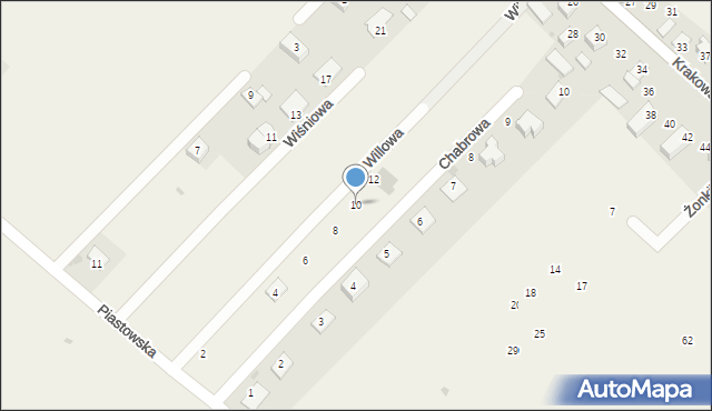 Dojazdów, Willowa, 10, mapa Dojazdów