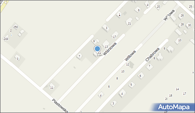 Dojazdów, Wiśniowa, 9, mapa Dojazdów