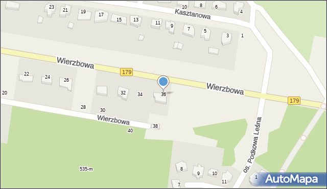 Dolaszewo, Wierzbowa, 36, mapa Dolaszewo