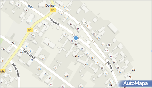 Dolice, Wiejska, 12, mapa Dolice