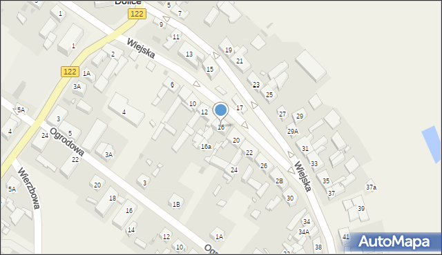 Dolice, Wiejska, 16, mapa Dolice