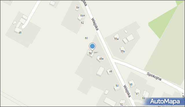 Dolice, Wiejska, 58A, mapa Dolice