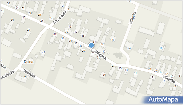 Dolna, Wiejska, 25, mapa Dolna