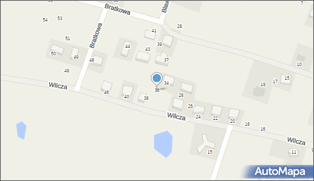Dołuje, Wilcza, 36, mapa Dołuje
