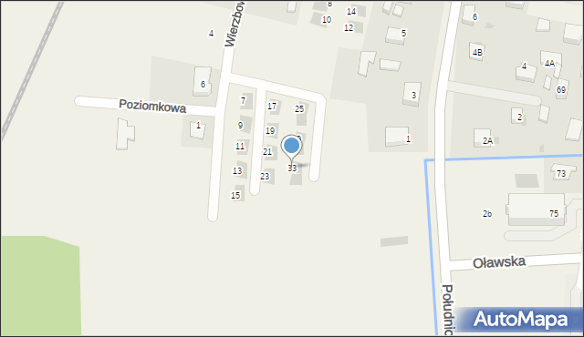 Domasław, Wierzbowa, 33, mapa Domasław