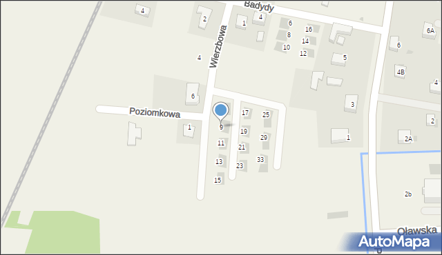 Domasław, Wierzbowa, 9, mapa Domasław