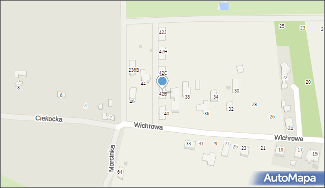 Domaszowice, Wichrowa, 42B, mapa Domaszowice