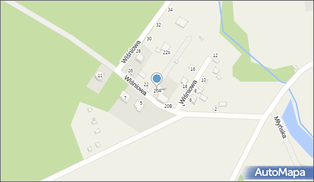 Dominikowo, Wiśniowa, 20A, mapa Dominikowo