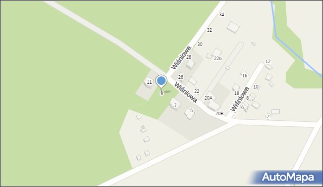 Dominikowo, Wiśniowa, 9, mapa Dominikowo