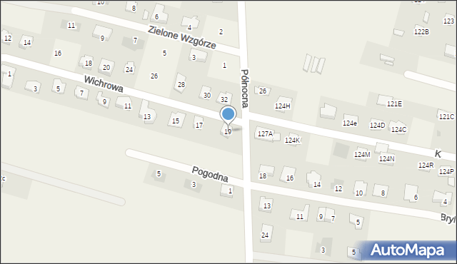 Dominów, Wichrowa, 19, mapa Dominów