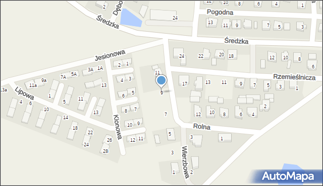 Dominowo, Wierzbowa, 9, mapa Dominowo