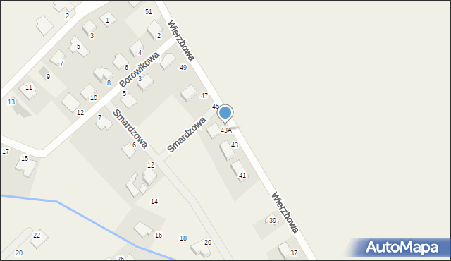 Dopiewiec, Wierzbowa, 43A, mapa Dopiewiec