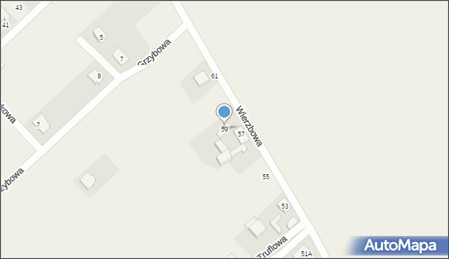 Dopiewiec, Wierzbowa, 59, mapa Dopiewiec