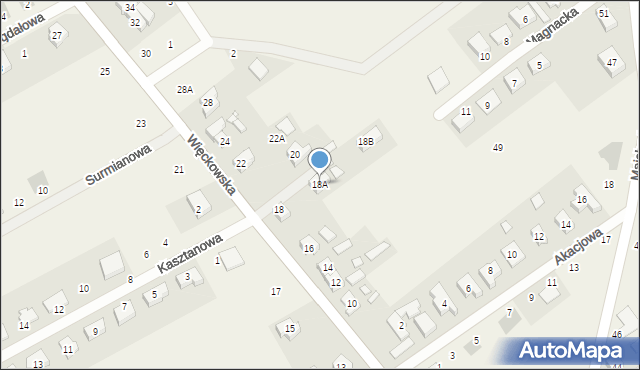Dopiewo, Więckowska, 18A, mapa Dopiewo