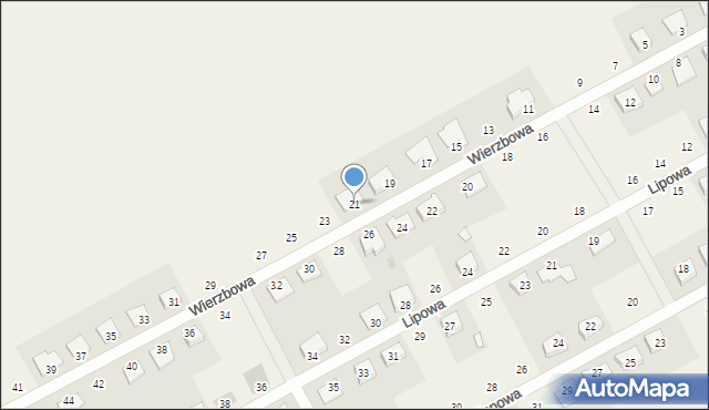 Dopiewo, Wierzbowa, 21, mapa Dopiewo