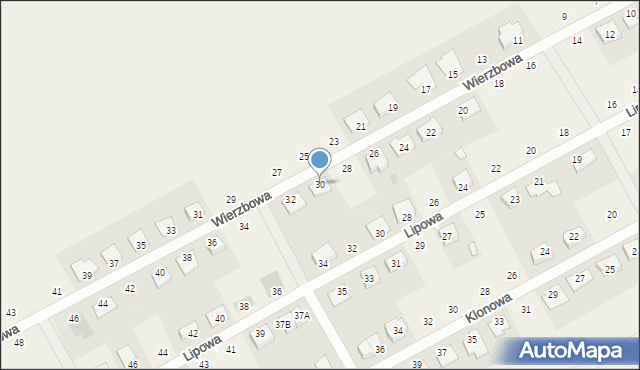 Dopiewo, Wierzbowa, 30, mapa Dopiewo