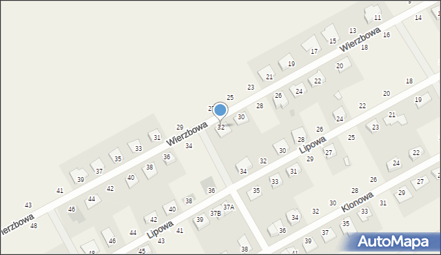 Dopiewo, Wierzbowa, 32, mapa Dopiewo