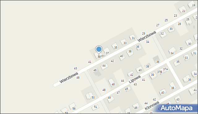 Dopiewo, Wierzbowa, 39, mapa Dopiewo